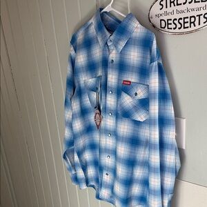 DIXXON Blue and White Plaid Men's Shirt